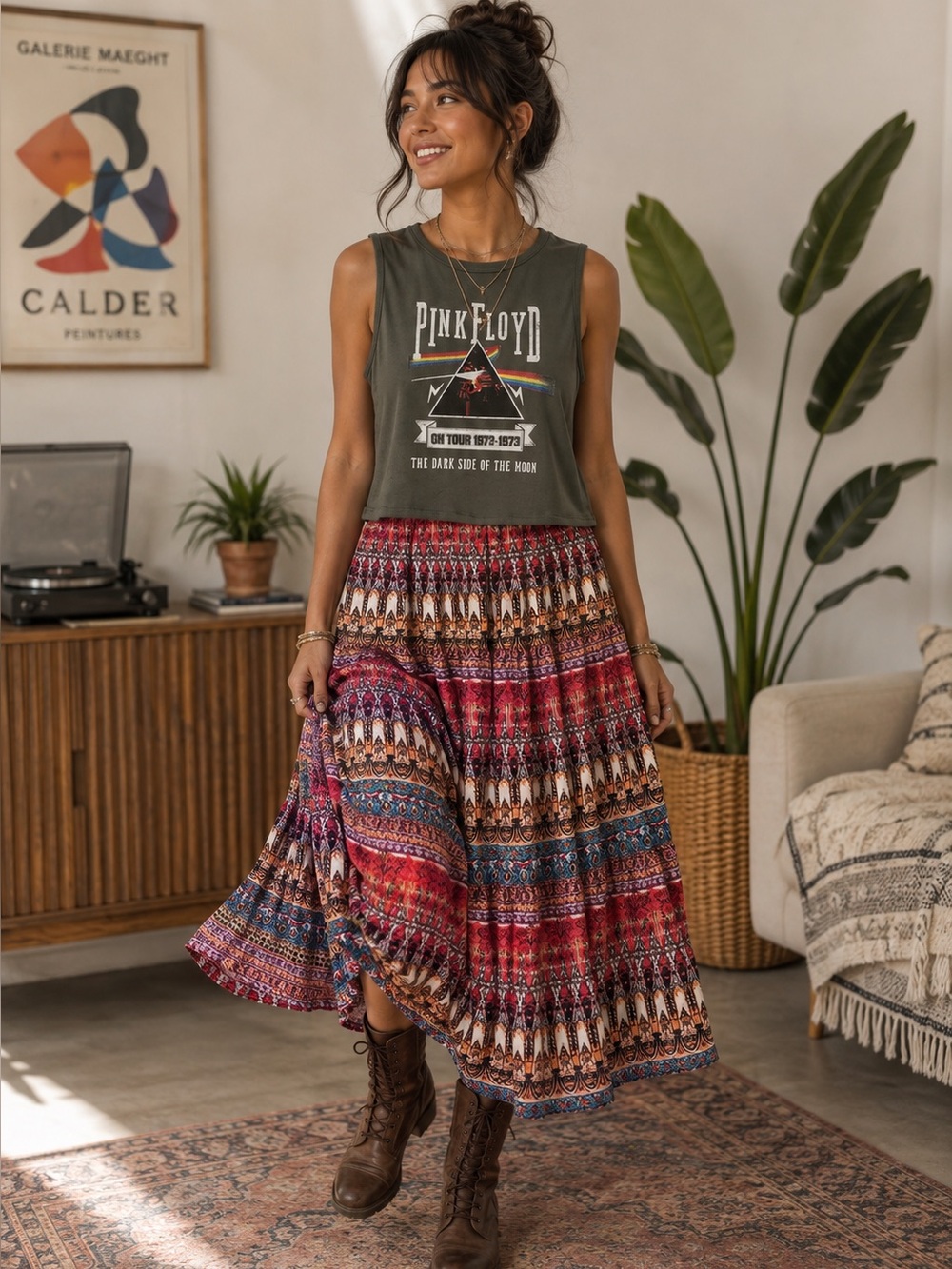 Pink Floyd Graphic Tank Maxi Dress